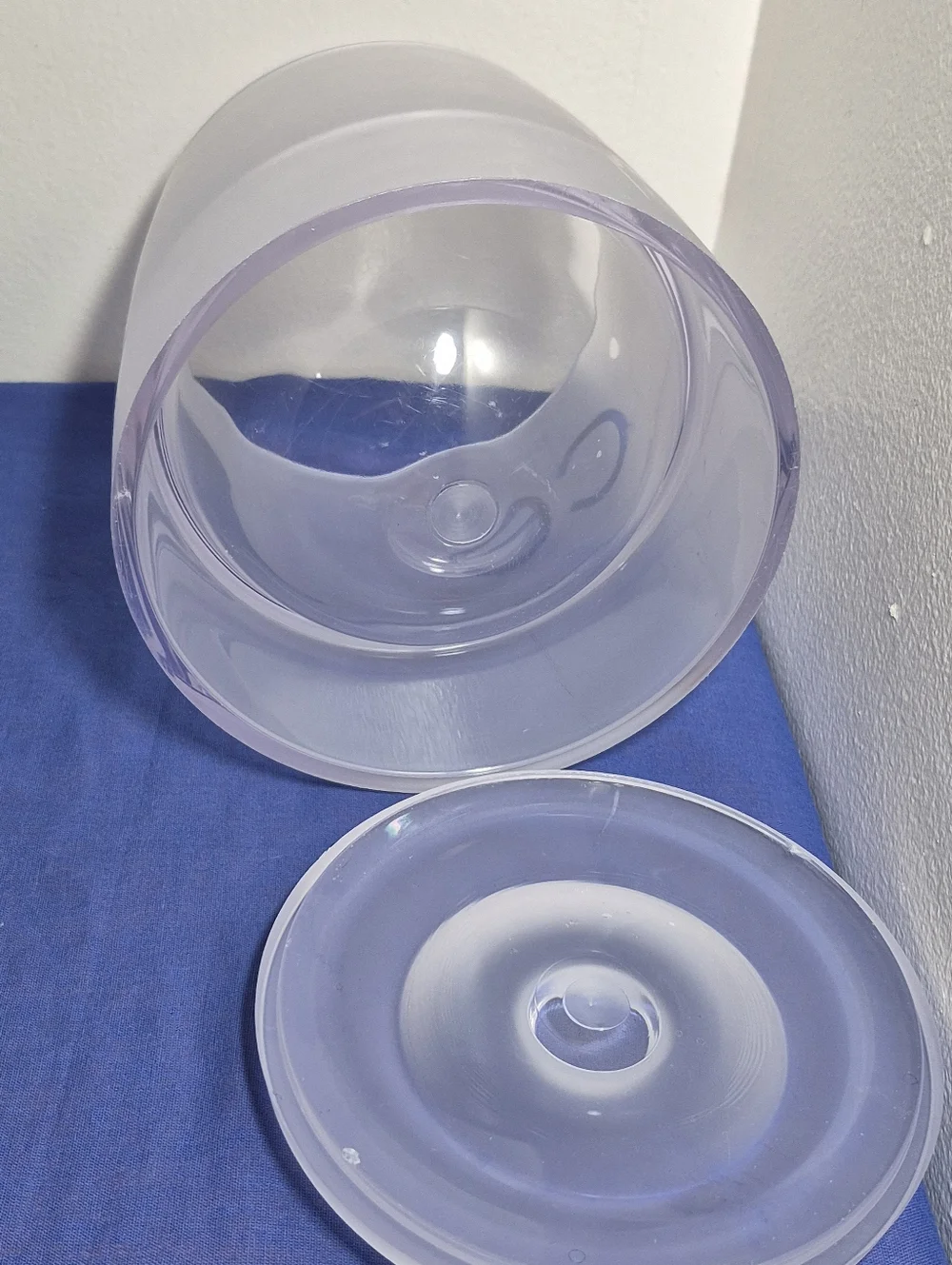 Rare Vintage Clear Frosted Thick Lucite Ice Bucket MCM
